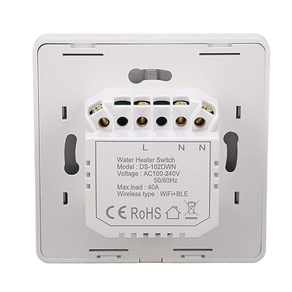 Smart Touch Wall Switch with Voice Control and Timer for Water Heater Boiler Home Automation