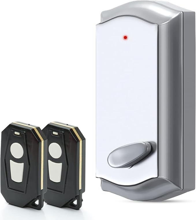 Smart Remote Door Lock for Existing Deadbolt - Installs in 30 Seconds - Enjoy Automatic Keyless Entry with Tool Free Installation - Includes Conversion Kit and Two Wireless Remotes (Silver)