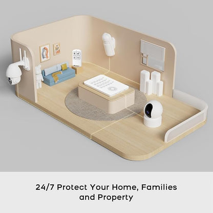 PGST Home Alarm System with 2K HD Camera for Apartment,Kids Safety,Office | WiFi+GSM/4G,8Contact Sensor+2 Motion Sensor,No Monthly Fees,No Pairing Required,Quick Installation with Instant App Alerts