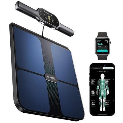 Etekcity WiFi 8-Electrode Smart Scale for Body Weight and Fat | Body Composition Scale with Color Handle Display, 50+ Metrics, 5-Segment Analysis, WiFi Auto Sync and USB-C Charging