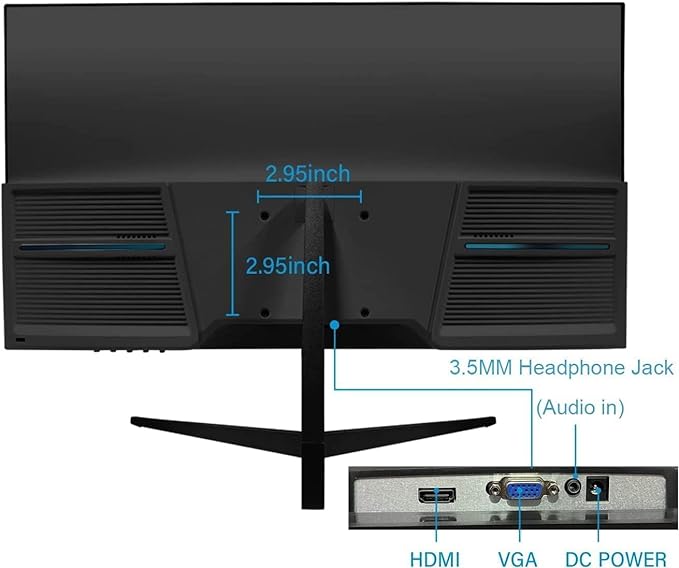 Real HD Security Camera Monitor Screen, 22 Inch 1080P Thin LED PC Monitor with HDMI VGA Built in Speaker Compatible with CCTV Security DVR NVR, Not Support Bluetooth and WiFi