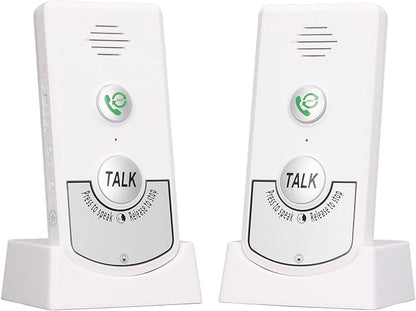 Wireless Intercom Doorbells, Adjustable Voice Intercom Home Smart 2 Way Talk Doorbell, Electronic Doorbell for Hospitals, Hotels, Factories, Teahouses (White)