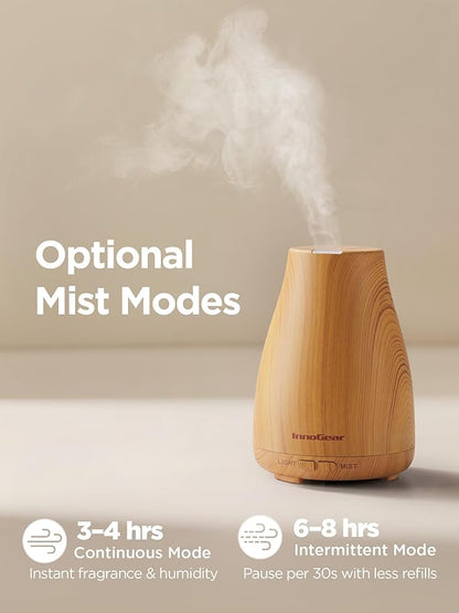 InnoGear Essential Oil Diffuser, Ultrasonic Diffusers for Home Aromatherapy Humidifier for Mother's Gift Bedroom Room 7 Colors LED 2 Mist Mode Auto Off, Yellow