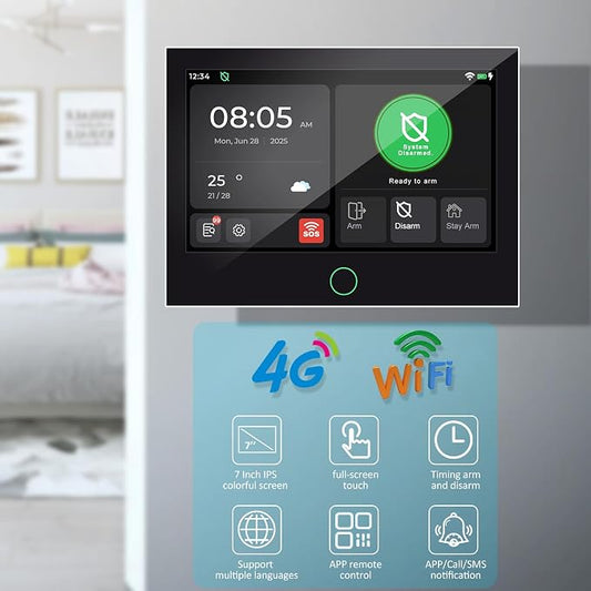 Home Security System, Alarm System for Home Security, 16-Pcs Kit WiFi/GSM SMS Alarm System with Motion Detector, 120dB Alarm Siren, Door Window Burglar Alarm, Smart Remote Control, Alexa-Compatible