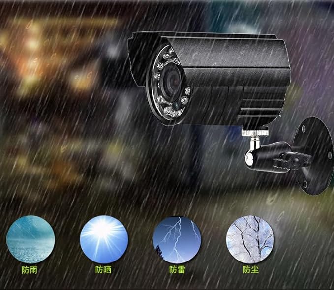 4CH DVR Wired CCTV Security System with 4pcs 1080P Metal Waterproof Surveillance Camera Infrared Night Vision Motion Detection for Indoor Outdoor 24/7 Recording (Include 500GB HDD) Remote Access