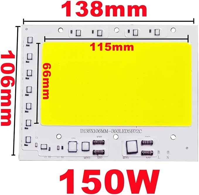 1pcs LED COB Chip 50W 100W 150W 200W 200-240V Smart IC No Need Driver LED Lamp Light Source for Flood Light Spotlight DIY Lighting(150W,200-240V_Warm Light)