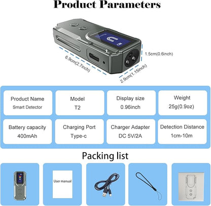 Next-Gen AI Hidden Camera Detectors, with HD Display, Smart Anti-Spy Device, Portable Wireless/RF Signal Scanner for Hotels, Travel, Home & Office (Metallic Gray)