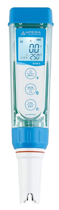 Apera Instruments EC60-Z Smart Bluetooth Conductivity/TDS/Salinity/Resistivity Tester Powered by ZenTest Mobile App