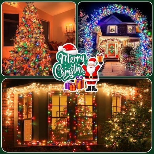 Connectable 99Ft 300LED Christmas String Lights Outdoor Indoor, Multicolor