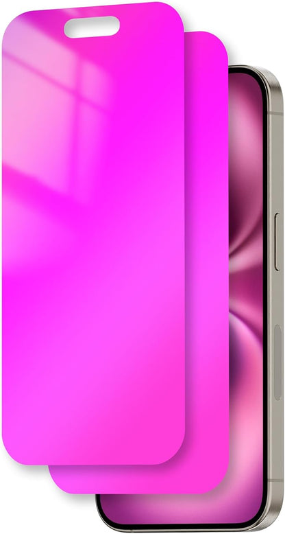 Juvraixo for iPhone 16 Plus Privacy Screen Protector 6.7 inch Gradient Colorful 16Plus Tempered Glass 28° Anti-Spy Private Anti Blue Light Full Coverage Anti-Scratch HD Easy Installation Frame 2