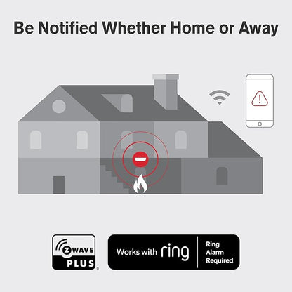 New 2025 First Alert SMCO410 Z-Wave Battery-Powered Smoke Detector & Carbon Monoxide Alarm, Works with Ring Alarm Base Station, Single Pack, White