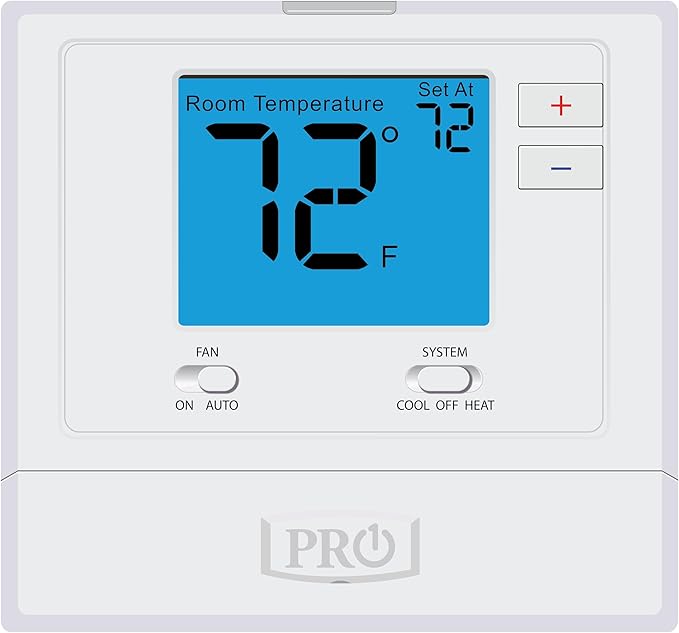 PRO1 T701 Single Stage Non-Programmable Wall Thermostat for 1 Heat/1 Cool Conventional Systems, Conventional Digital Thermostat for Home