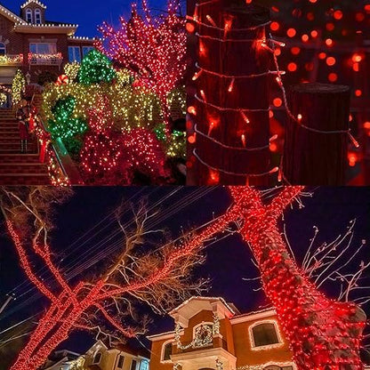 LJLNION 300 LED Valentines Lights, Extra Long 98.5FT Christmas String Lights Outdoor Indoor, 8 Lighting Modes, Plug in Waterproof Fairy Lights for Wedding Party Bedroom Decorations (Red)