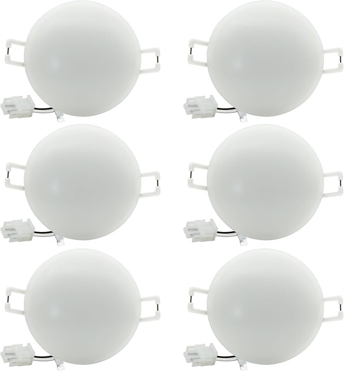 3-Inch 12 Volt RV LED Recessed RV Puck Light with Quick Connector, 3500K Bright White, RV Interior Light for RV Boat Trailer Camper Motorhome Truck Yacht Van, 6Packs