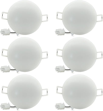 3-Inch 12 Volt RV LED Recessed RV Puck Light with Quick Connector, 3500K Bright White, RV Interior Light for RV Boat Trailer Camper Motorhome Truck Yacht Van, 6Packs