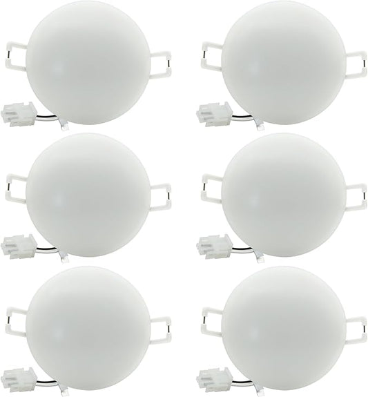 3-Inch 12 Volt RV LED Recessed RV Puck Light with Quick Connector, 3500K Bright White, RV Interior Light for RV Boat Trailer Camper Motorhome Truck Yacht Van, 6Packs