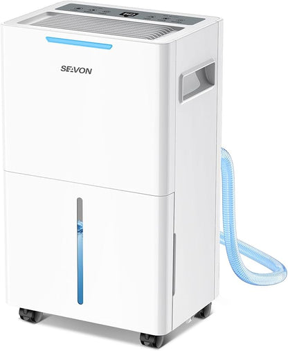 1500 Sq.ft Dehumidifier for Basement, SEAVON 21 Pint Dehumidifiers with Drain Hose for Home Large Room Bedroom Bathroom, Powerful Moisture Removal, Smart Humidity Control & Display, 24H Timer, 3 Mode