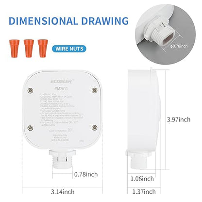 ECOELER Ceiling Occupancy Motion Sensor Switch, High Bay Fixture Mount 360° Ceiling Automatic Light Switch, 120/277VAC, UL, FCC Approved Passive Infrared Sensor, Neutral Wire Required