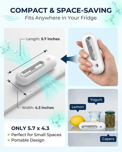 Fridge Deodorizer Refrigerator Odor Eliminator Smell Remover Portable Powerful Deodoriser Freshness Preserver Compact Rechargeable Eliminate No Filters Extends Food Reduces Waste Car