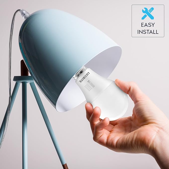 LUXRITE A19 LED Light Bulb 100 Watt Equivalent, CRI90, 5CCT Selectable 2700K 3000K 3500K 4000K 5000K, Dimmable, 1600LM, Standard LED Light Bulbs 15W, E26 Medium Base, ETL - Indoor Outdoor (12 Pack)
