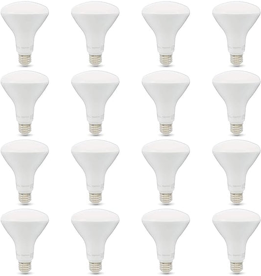 Amazon Basics BR30 LED Light Bulb, 65W Equivalent, 11W Energy Efficient, E26 Standard Base, Soft White 2700K, Dimmable, 10,000 Hour Lifetime, 16-Pack