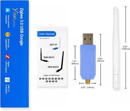 ZigBee USB Dongle | EFR32MG21 + CP2102N | ZBT-1P | Compatible with Connect ZBT-1, Thread Border Router, Official Firmware for Home Assistant, Zigbee2MQTT & ZHA