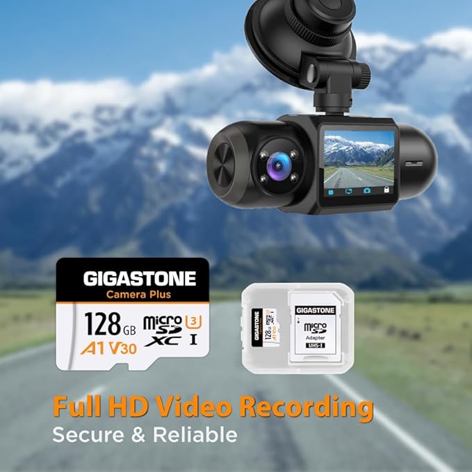 GIGASTONE 128GB Micro SD Card, Camera Plus, Action Camera, Wyze Cam, Speed up to 100MB/s, 4K Video Recording, MicroSDXC Memory Card UHS-I A1 V30 U3