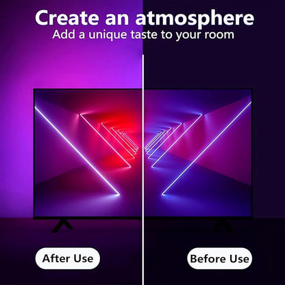 TV Backlights, 13.1FT LED Lights for 32-65 Inch TV, RGB TV LED Lights Behind, Music Sync Bluetooth APP and Remote Control TV LED Strip Lights USB Powered for Gaming/Bedroom