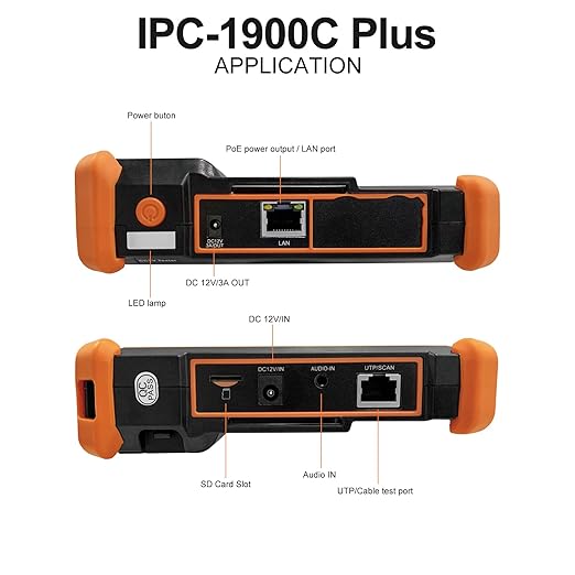 Rsrteng CCTV Camera Tester with Cable Tracer WT255, IPC-1900C Plus 4K 8MP 8K 32MP IP Camera Test 4inch IPS Touch Screen CCTV Tester Support POE PTZ DC12V Output IPC Tester