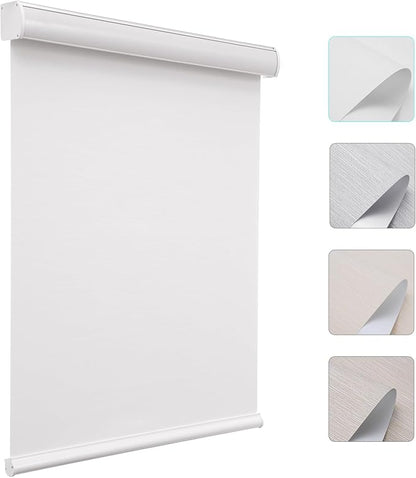Changshade Custom Size Cordless Roller Shades, Blackout Roller Window Blinds with Thermal Insulated for Office, Living Room, Bedroom, Kitchen, Easy Installation,White