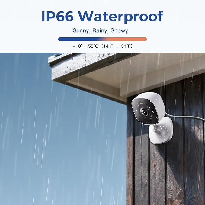 4MP Indoor Cameras for Home Security Outdoor, Home Security Camera System, 2.4g/5g Camera for House/Elder/Dog/Pet/Baby, Plug and Play, Support Card/Cloud (Not Included), Wired, 2PCS