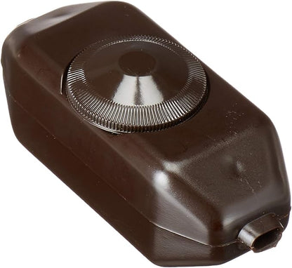 Leviton Feed-Through Lamp Cord Dimmer for Incandescent Bulbs, 6250-3, Brown