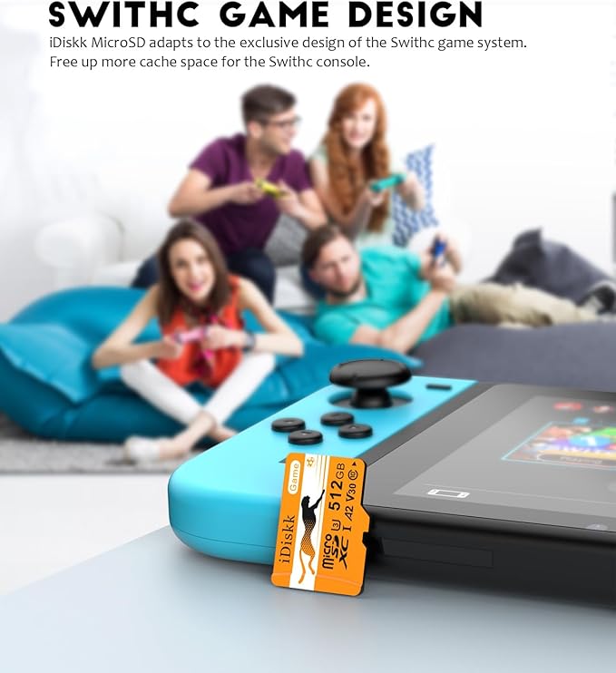 iDiskk 256GB Gaming Micro SD Card MicroSDXC Memory Card for Nintendo-Switch,Xbox,GoPro, Dash Cam, Security Camera, 4K Video Recording,with Adapter