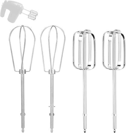4pcs Hand Mixer Beaters Attachment for MX600B MX3200B MX600R MX1500W MX610B | Stainless Steel Hand Mixer Beaters Attachments Whisk Replacement for MX Series Electric Hand Mixers for Cooking and Baking