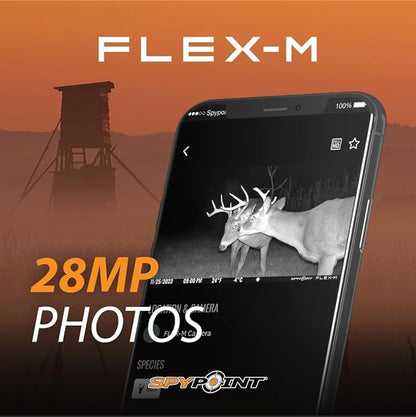 SPYPOINT Flex-M 2-Pack and SD Card 2-Pack with LIT-22 | Cellular Trail Cameras | Best Value in Hunting | No WiFi Needed, GPS-Enabled | Night Vision | IP65 Waterproof | 28MP Photos, 720p Videos