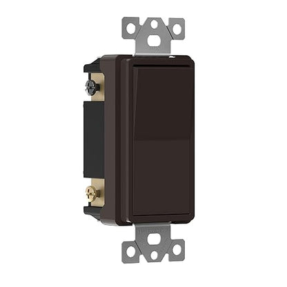 ENERLITES 4-Way Decorator Paddle Rocker Light Switch, Gloss Finish, Clamp Down Wiring, Grounding Screw, Residential Grade, 15A 120V/277V, UL Listed, 94150-BR, Brown