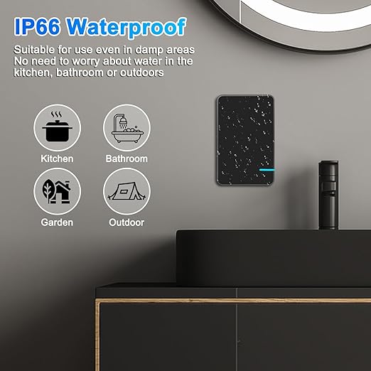 NineLeaf No Wiring Light Switch,Black Wireless Light Switch Kit Remote Control Light Switch No WiFi Needed for Renters DIY Outdoor 1969ft Indoor 328ft 1000W LED, Ceiling Lamps(3Switches 5Receivers)