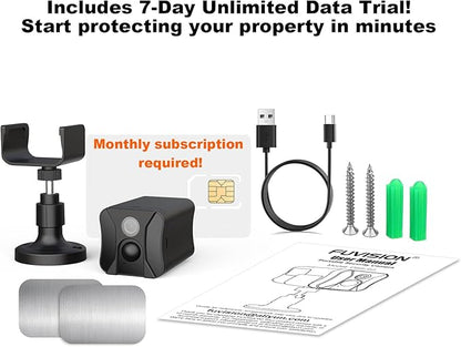 4G LTE Cellular Security Camera Indoor, Off Grid Security Camera No WiFi with Long Standby Battery Life, Night Vision, Human Detect, Portable Magnetic SIM Card Cam for Garage, Vacant House, RV, Home