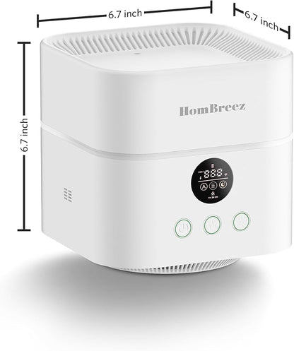 Air Purifier and Humidifier Combo for Bedroom, Covers Up to 200ft², H13 True HEPA Filter, 400ML Water Tank, Quiet Cool Mist Top Fill Essential Oil Diffuser for Baby, Pet Room, APP Control