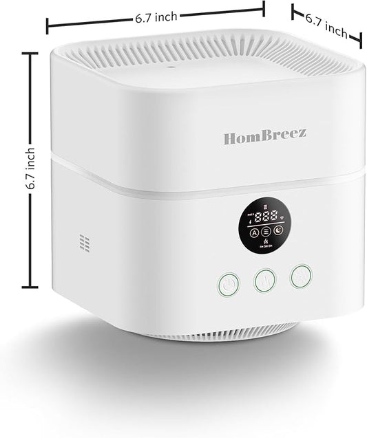 Air Purifier and Humidifier Combo for Bedroom, Covers Up to 200ft², H13 True HEPA Filter, 400ML Water Tank, Quiet Cool Mist Top Fill Essential Oil Diffuser for Baby, Pet Room, APP Control
