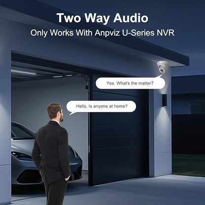Anpviz 6MP PoE Camera, Turret 6MP UltraHD IP Camera Outdoor with Mic & Speaker, 100FT Smart Color Night Vision, PoE Security Cameras with AI Human Vehicle Detection, MicroSD Slot (U Series)