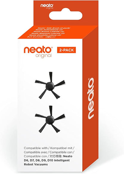 Neato Robotics Original Replacement Parts- Side Brushes (2-Pack), Black. Compatible with Neato D6, D7, D8, D9, D10 Robot Vacuums