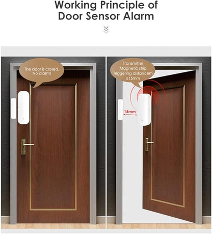 Mengshen 4 Pack Smart WiFi Door Window Sensor No Hub Required Wireless Contact Sensor for Home Security Compatible with Tuya Smart Home Devices Alexa and Google Assistant