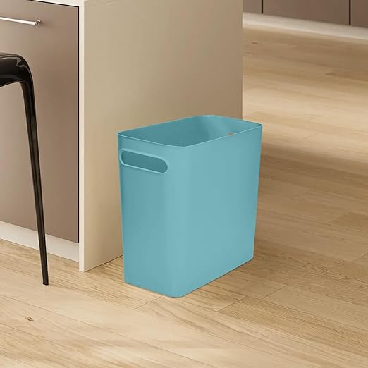 Versatile 1.8 Gallon Plastic Trash Can - The Compact Bin for Bathroom, Kitchen, or Home Office - Green