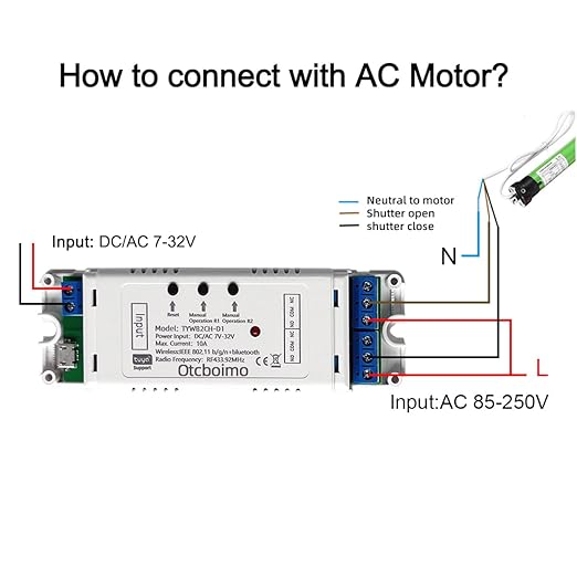 WiFi Smart Linear Actuator Motor Controller, Forward and Reverse Relay, DIY Switch for Smart Home Automation, Tuya APP / RF433Mhz 328FT Remote Control, Timer, (DC5V 12V 24V 32V)