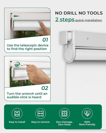 Allesin Motorized Blinds with Remote | Automatic Blackout Roller Shades, Easy Install & Smart Control Electric Blinds for Home Office, Living Room (Custom Size and Color)