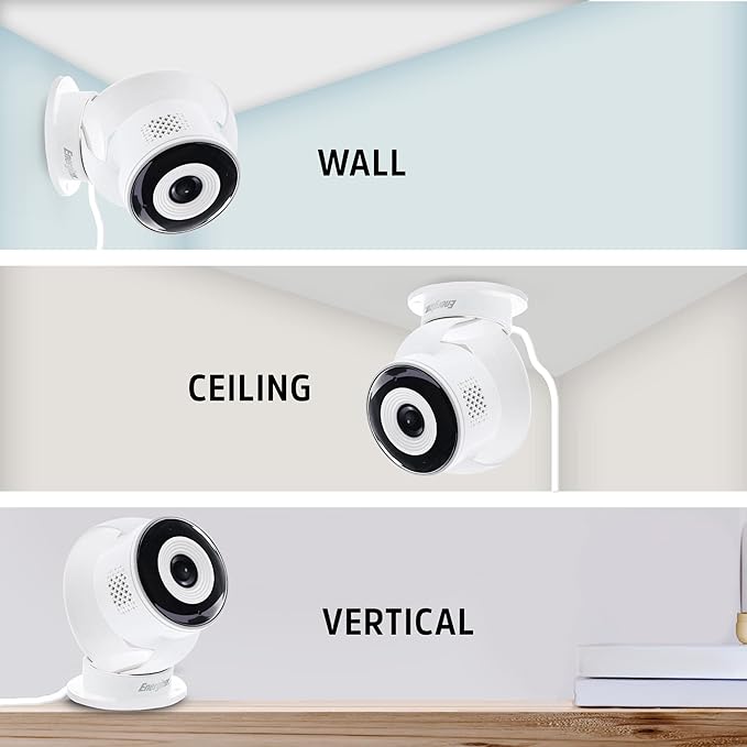Energizer Smart Wi-Fi Indoor Camera 2-Pack with Smart Wall Tap Outlets, 1080P, Cloud/Micro-SD Card Recording, 2-Way Audio, Night Vision, Remote Access, Motion Alerts, Activity Zones, 2.4GHz Wi-Fi