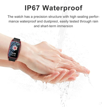 Fall Detection Smart Watch for Seniors with GPS Tracking, SOS Alert & HD Video Call, Waterproof Fitness Tracker for Dementia/Alzheimer’s, 4G Safety (Modern, Red)