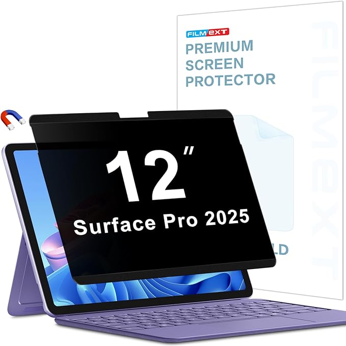 FILMEXT Magnetic Privacy Screen for Surface Pro 12-inch 2025 Model 2109 2110,Removable Anti Spy Security Protector Blue Light Block glare Filter