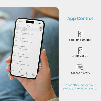 Lockly Secure Pro Bluetooth Smart Door Lock, Keyless Entry with PIN Genie® Digital Keypad, 3D Biometric Fingerprint Sensor Front Door Lock Deadbolt, Voice Control & Auto Lock - Deadbolt Edition